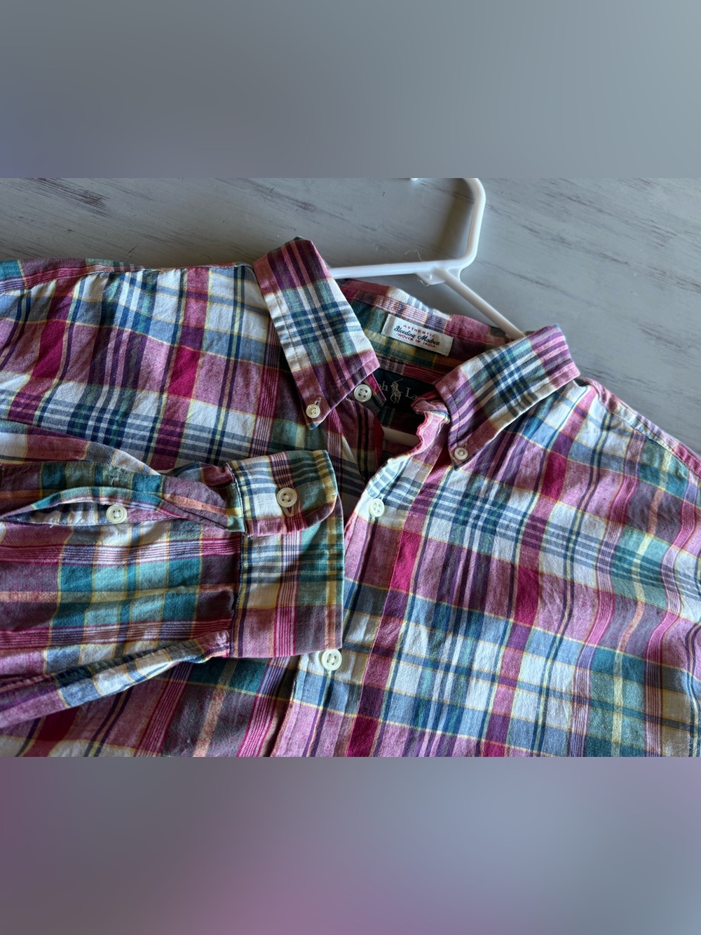 Polo Ralph Lauren XL Tall Authentic Bleeding Madras Plaid Shirt